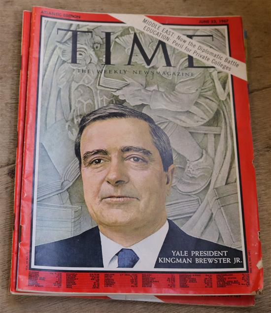 Time Magazine, Atlantic Edition 1963-1966 (81) & small autograph album etc.